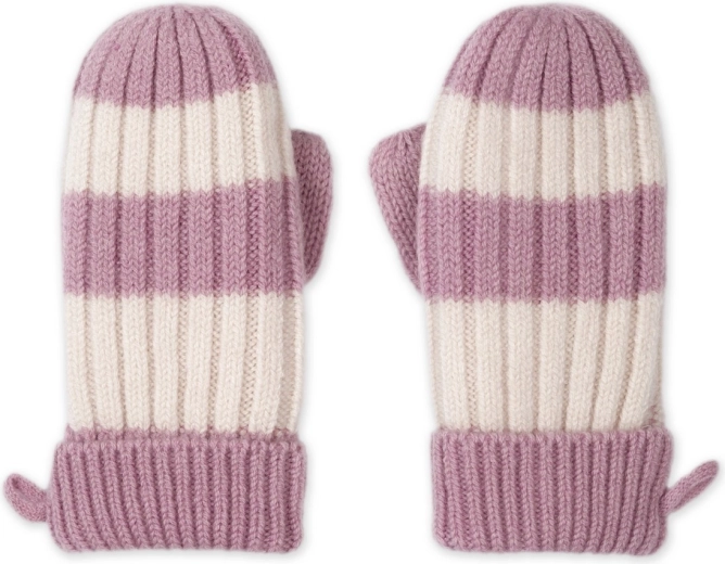 Gants en mérinos Lodger Stripe mauve, taille 1–2 ans