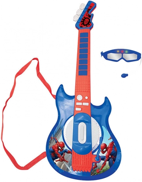 Guitare électronique pour enfants avec lunettes et microphone SPIDER‑MAN