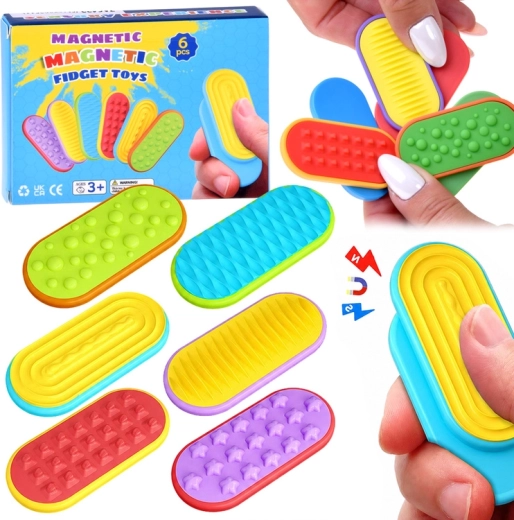 Jouets fidget sensoriels magnétiques coulissants – lot de 6 pièces