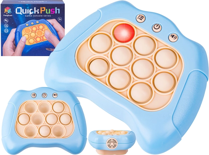 Jeu électronique antistress Pop it – manette sensorielle avec lumière et son, bleu - 1 pièce