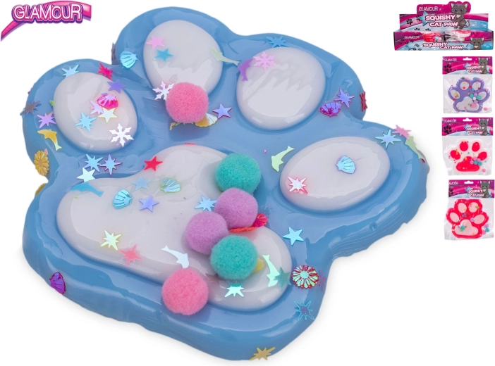 Jouet antistress patte de chat avec slime Glamour Mega