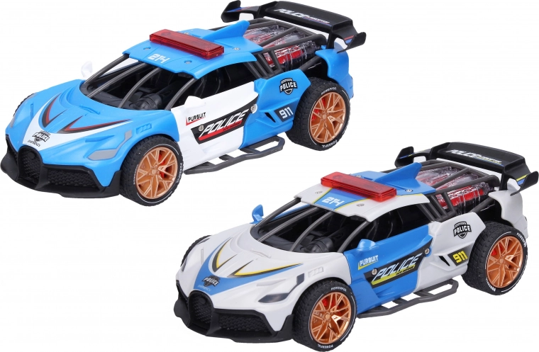 Voiture de police à friction avec effets lumineux et sonores 18 cm