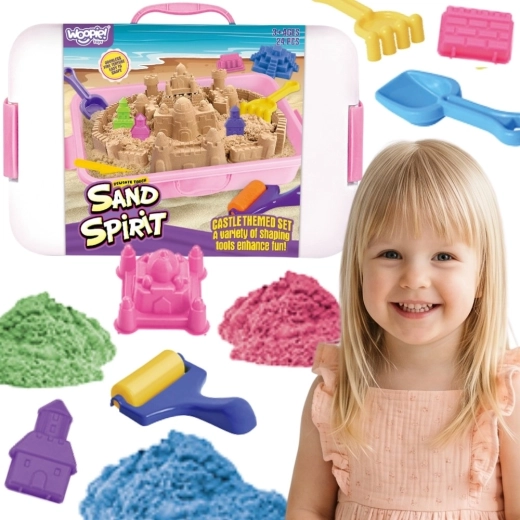 Woopie Sand Spirit sable cinétique – set château et château fort 24 pièces