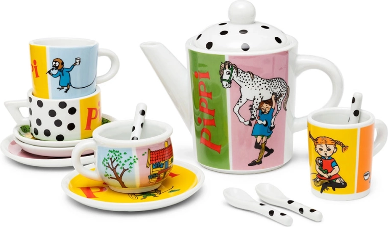 Service à thé en porcelaine pour enfants Pippi