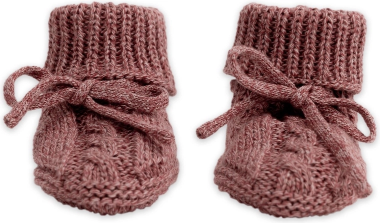 Chaussons tricotés Lodger knit cable rebel 0–6 mois