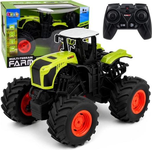 Tracteur tout-terrain RC vert télécommandé 1:16 avec lumières et sons
