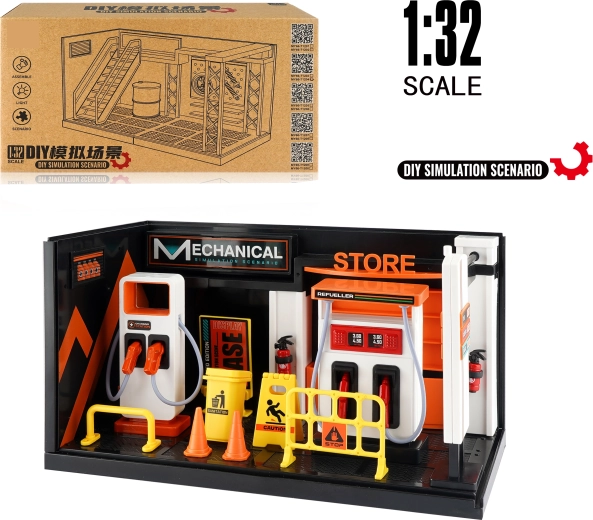 Modèle de station-service et de recharge 1:32 – structure métallique