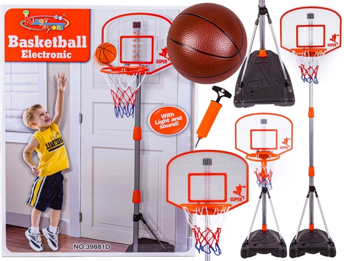 Panier de basket pour enfants avec compteur électronique et hauteur réglable