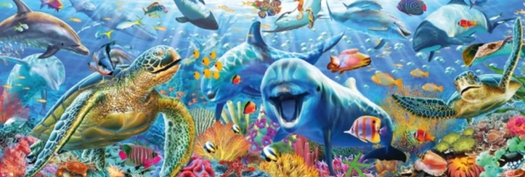Puzzle panoramique Vie marine 150 pièces