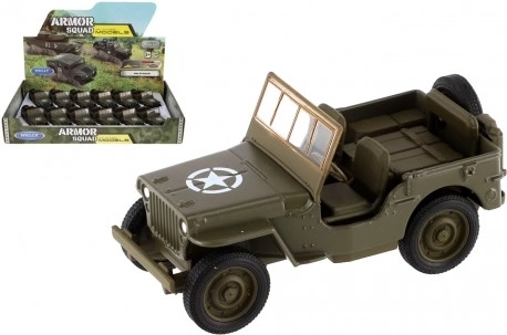 Modèle Welly de jeep militaire Jeep Willys MB 1941 à rétrofriction 10 cm - 1 pièce