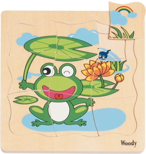 Puzzle en bois à couches Évolution de la grenouille