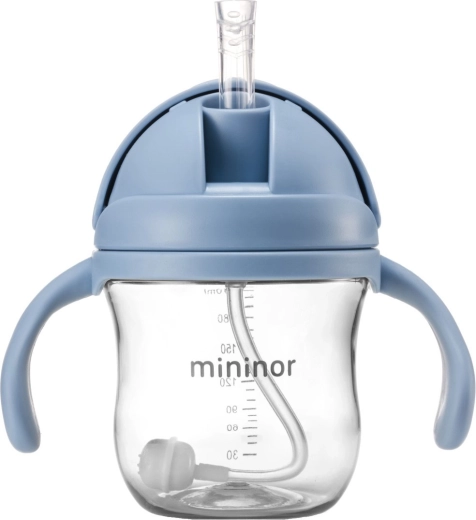 Biberon Mininor avec paille en tritan sky blue - 1 pièce