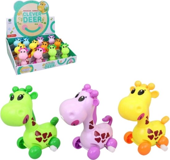 Girafe à remonter – jouet de poche, 6 couleurs
