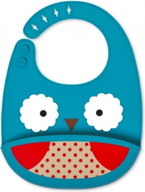 Bavoir en silicone Zoo Hibou