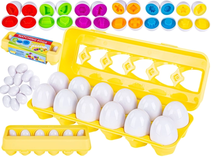 Œufs éducatifs pour associer les formes et les couleurs