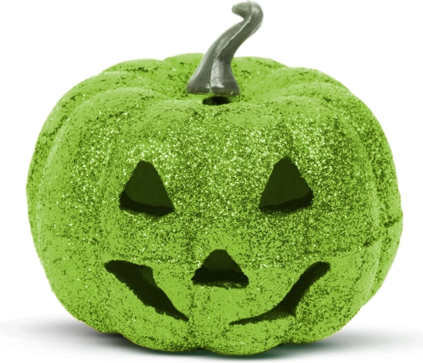 Décoration LED RGB d’Halloween en mousse – citrouille verte, 11 cm