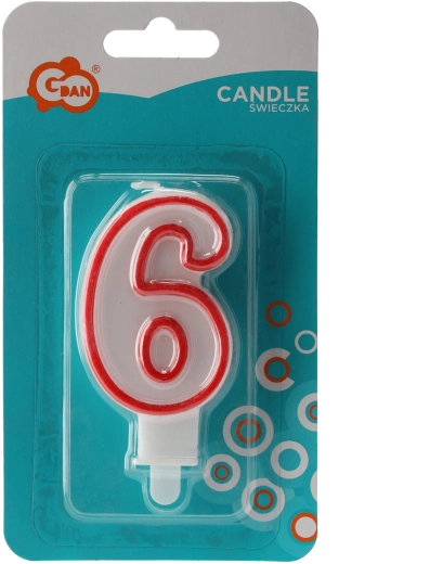 Bougie d’anniversaire scintillante numéro 6, 13 cm