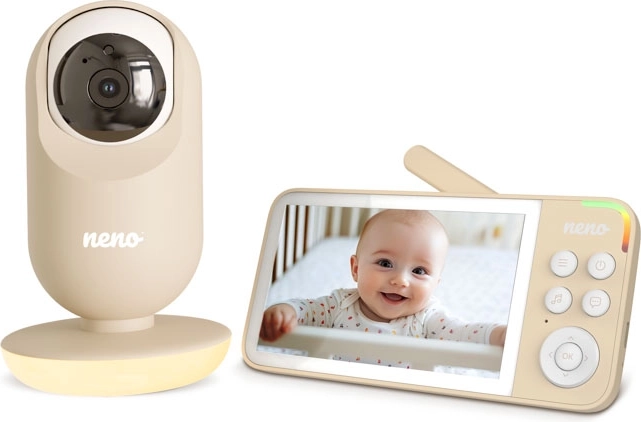 Neno Vedo Cream babyphone vidéo avec écran 5'' et caméra rotative