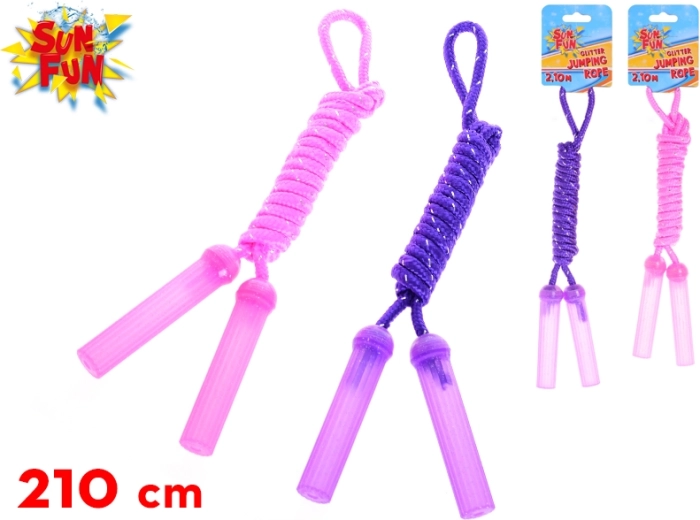 Corde à sauter pour enfants Sun Fun 210 cm – rose et violet