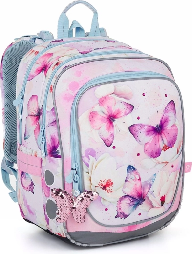 Sac à dos scolaire léger Topgal Endy avec papillons