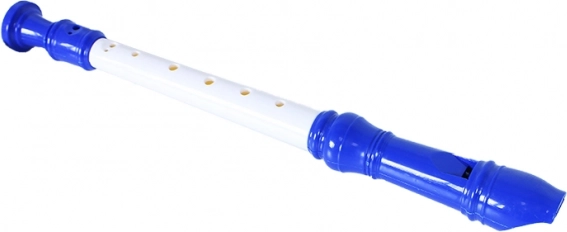 Flûte pour enfants en plastique 33 cm bleu-blanc - 1 pièce