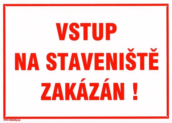 Panneau de sécurité – entrée sur le chantier interdite, A4 plastique 210 × 297 mm