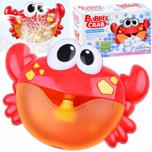 Woopie crabe de bain avec générateur de mousse et mélodie – lot de 10 pièces