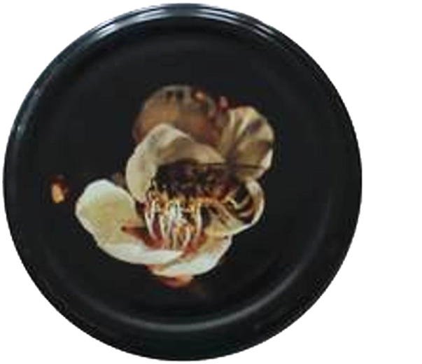 Couvercle de conservation noir TO 82 avec motif abeille (6 ergots)