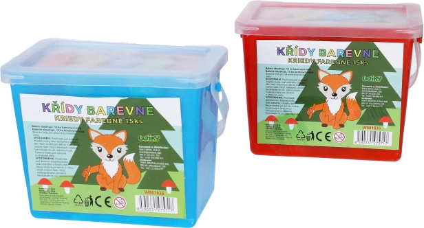 Craies de trottoir colorées en seau – 15 pcs