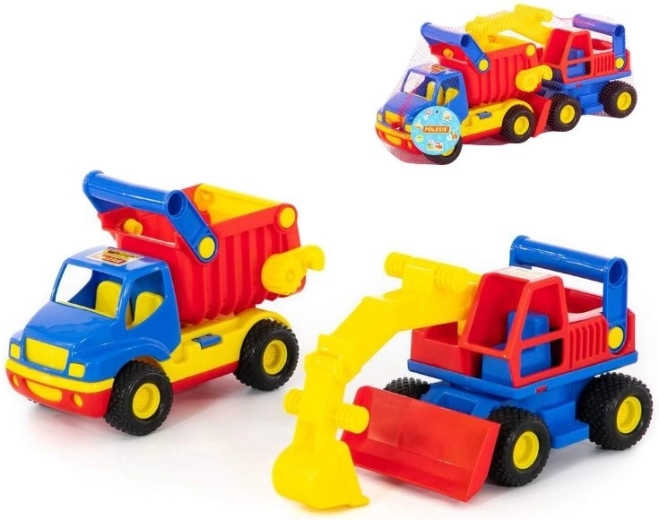 Camion-benne et pelleteuse ConsTruck – lot de 2 pièces