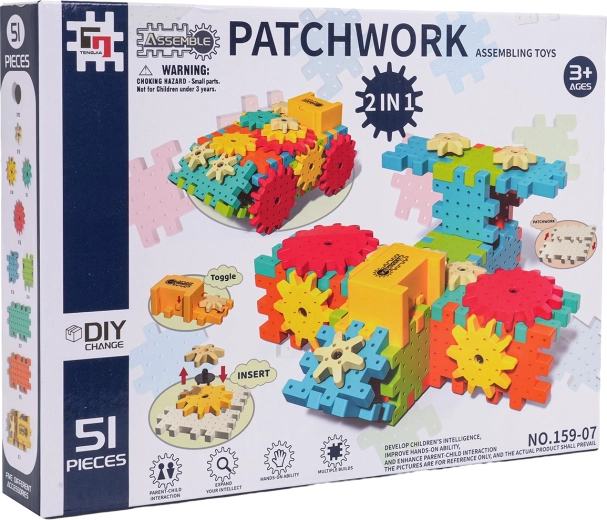 Kit de construction éducatif créatif STEAM avec engrenages, 51 pièces