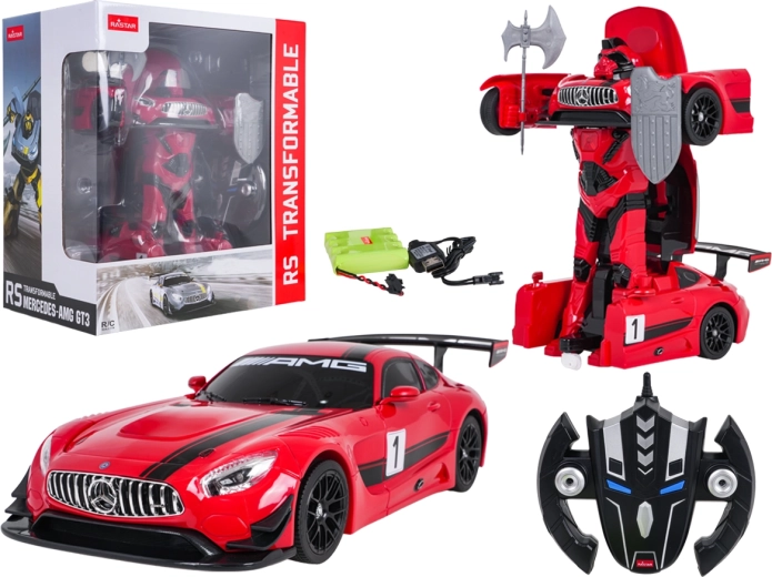 Voiture et robot télécommandé 2-en-1 Mercedes-AMG GT3 RASTAR, rouge