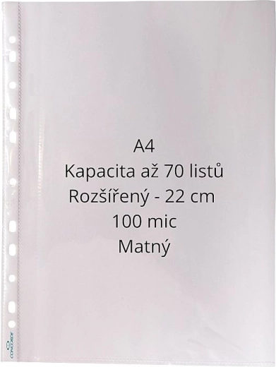 Pochette perforée extensible Concorde A4 mate 100 µm – 50 pcs