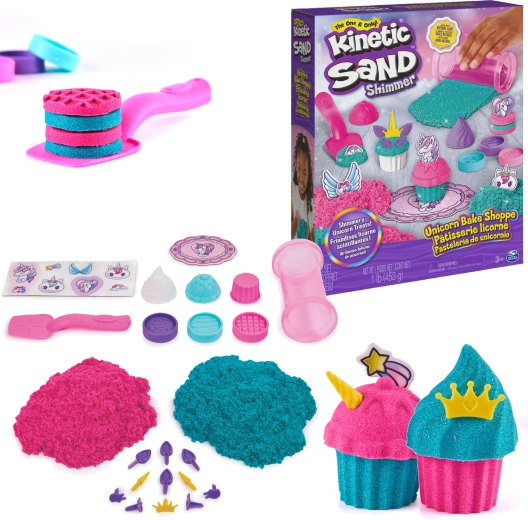 Kinetic Sand Unicorn pâtisserie – kit de fabrication de cupcakes 453 g avec accessoires