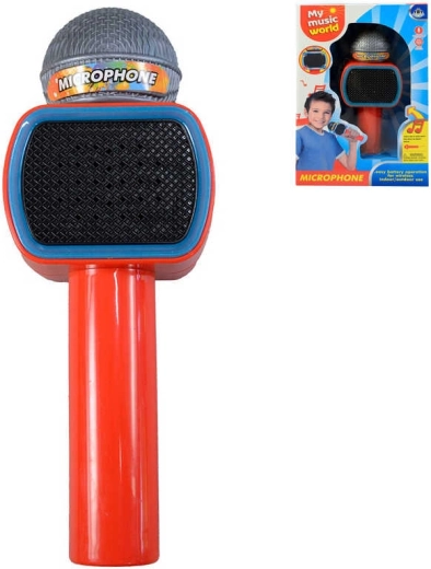 Micro de karaoké pour enfants avec lumière LED à piles rouge - 1 pièce