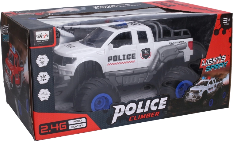 Voiture de police tout-terrain RC avec effets lumineux et fumée 41,5 cm - 1 pièce