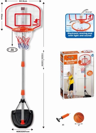 Set de basket avec hauteur réglable 170 cm