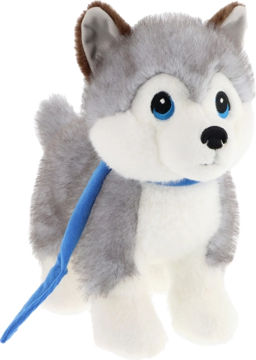 Husky en peluche Keeleco avec laisse, 23 cm