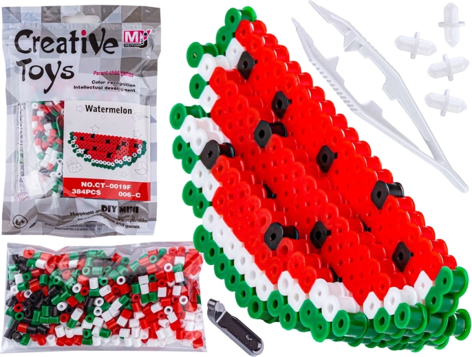 Perles à repasser 3D – gabarit pastèque, fruits (sachet) - 1 pièce