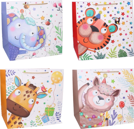 Sac cadeau XL enfant 36 × 54 × 30 cm – motifs d’animaux
