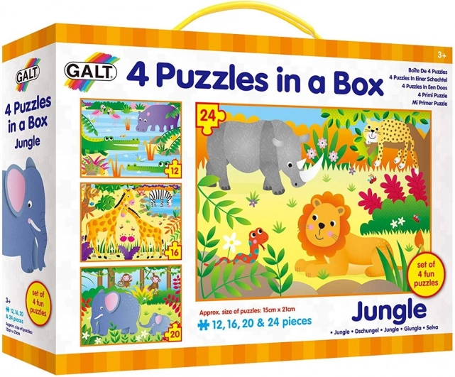 Puzzles jungle 4 en 1 (12, 16, 20, 24 pièces) GALT