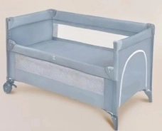 Lit parapluie pour enfant Doro, gris, accolé au lit