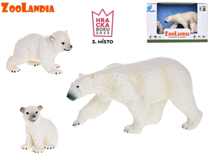Zoolandia ourse polaire avec ses oursons – ensemble de figurines d’animaux
