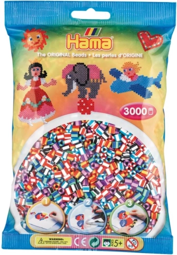 Perles à repasser Hama rayées 5 mm (env. 3000 pcs)