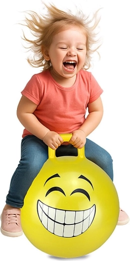 Ballon sauteur HoppyDoo Smile jaune 45 cm avec pompe