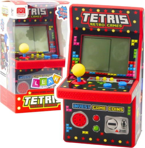 Mini borne d’arcade Tetris rétro 49 jeux 1676 niveaux Rouge