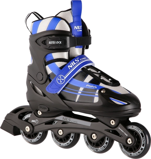 Patins réglables 2-en-1 pour enfants NILS Extreme noir-bleu – M (35-38)