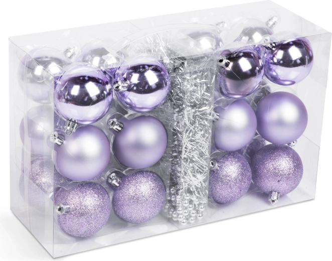 Ensemble de décorations de Noël pour sapin violet, 26 pièces