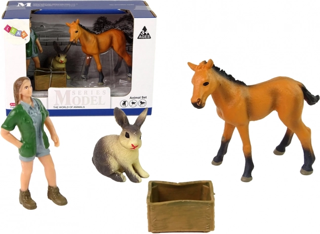 Set de figurines – cheval clair et animaux