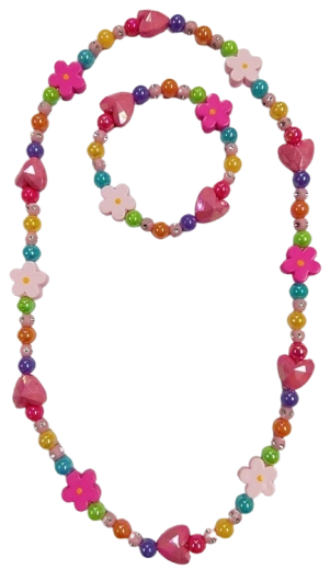 Coffret de bijoux pour enfants cœurs et petites fleurs